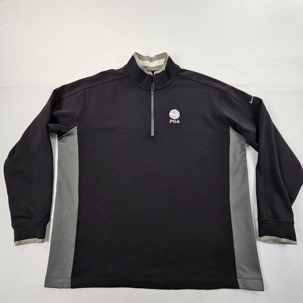 Nike Golf Dri-Fit PGA Black 1/4 Zip Lightweight Performance Jacket Men's 2XL